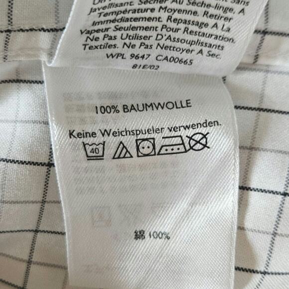 Eddie Bauer Plaid Button Down Wrinkle Free Relaxed Shirt White Men's Large Tall - Picture 5 of 7